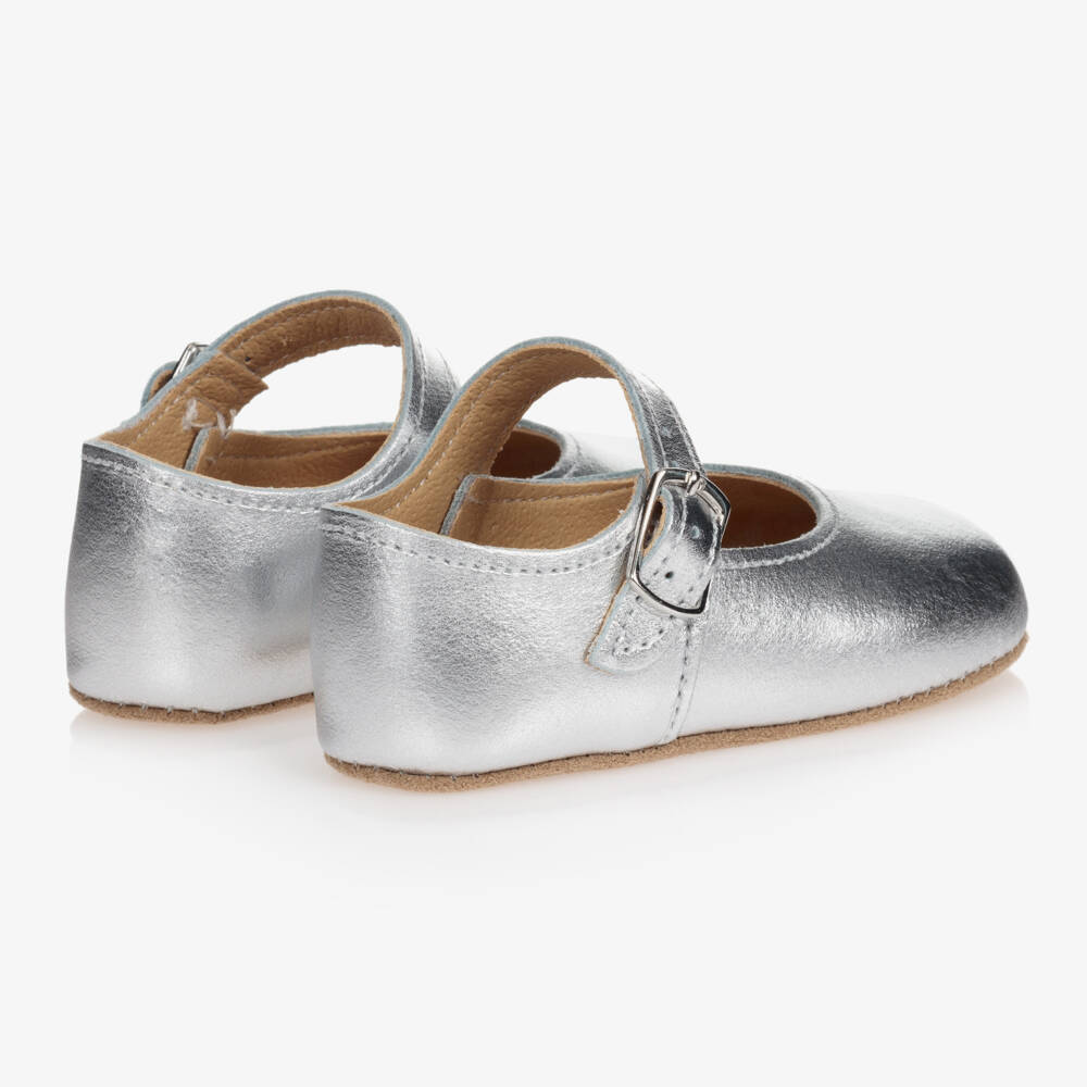 Early Days-Girls Silver Leather Infant Walkers | Childrensalon Outlet