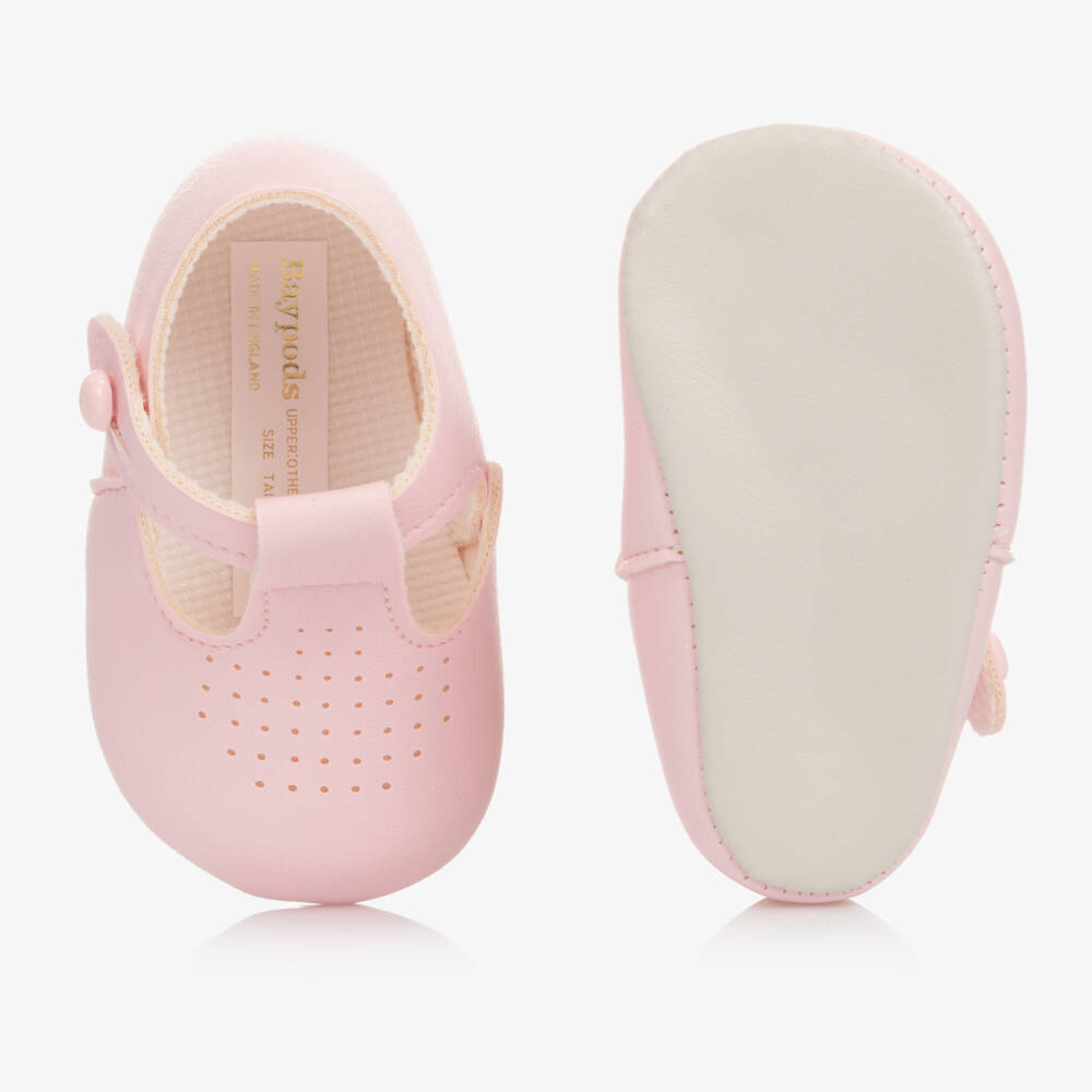 Early Days-Girls Soft Rose T-Bar Shoes | Childrensalon Outlet