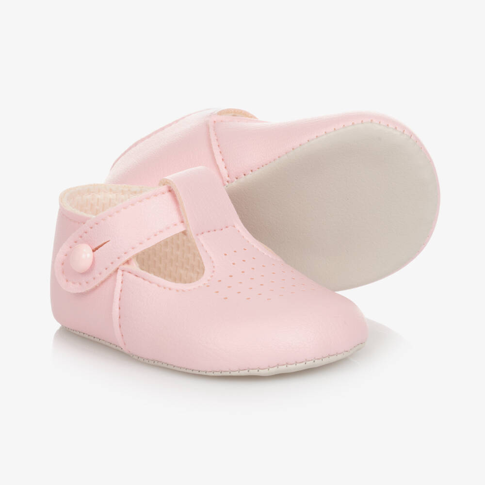 Early Days-Girls Soft Rose T-Bar Shoes | Childrensalon Outlet