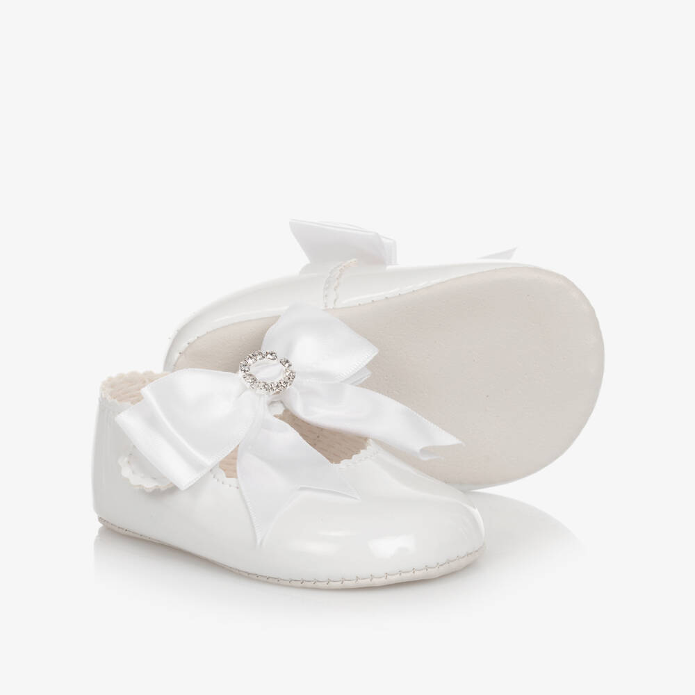 Early Days-Girls Soft White Bow Pre-Walkers | Childrensalon Outlet
