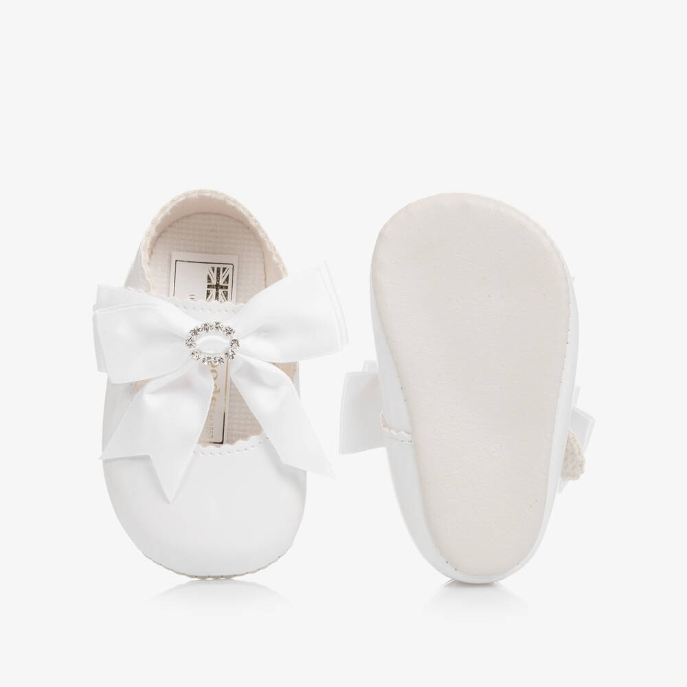 Early Days-Girls Soft White Bow Pre-Walkers | Childrensalon Outlet