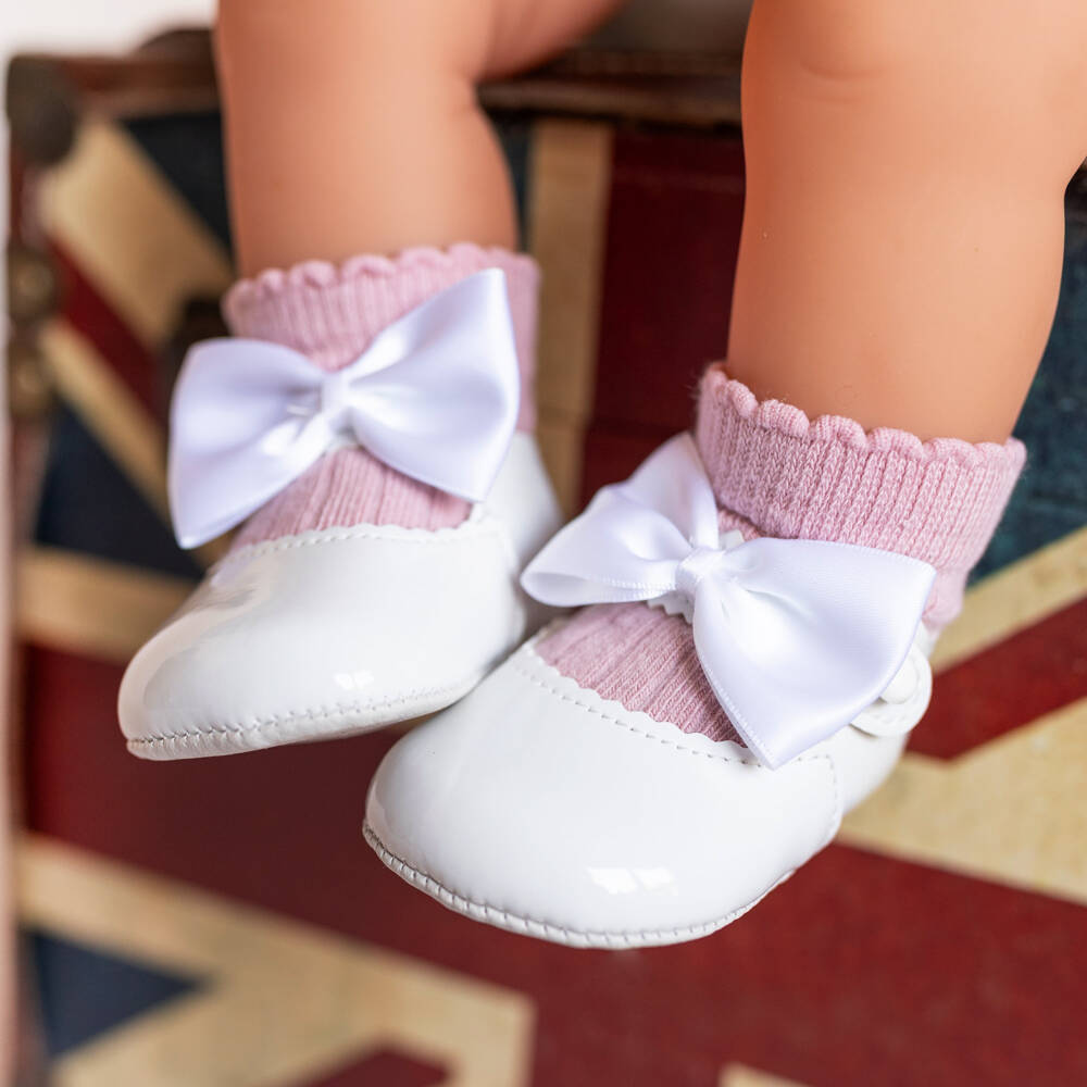 Early Days-Girls White Bow Pre-Walker Shoes | Childrensalon Outlet