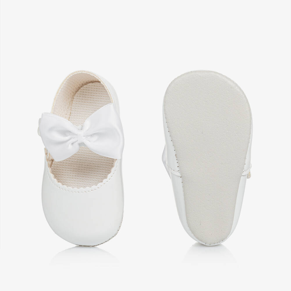 Early Days-Girls White Bow Pre-Walker Shoes | Childrensalon Outlet