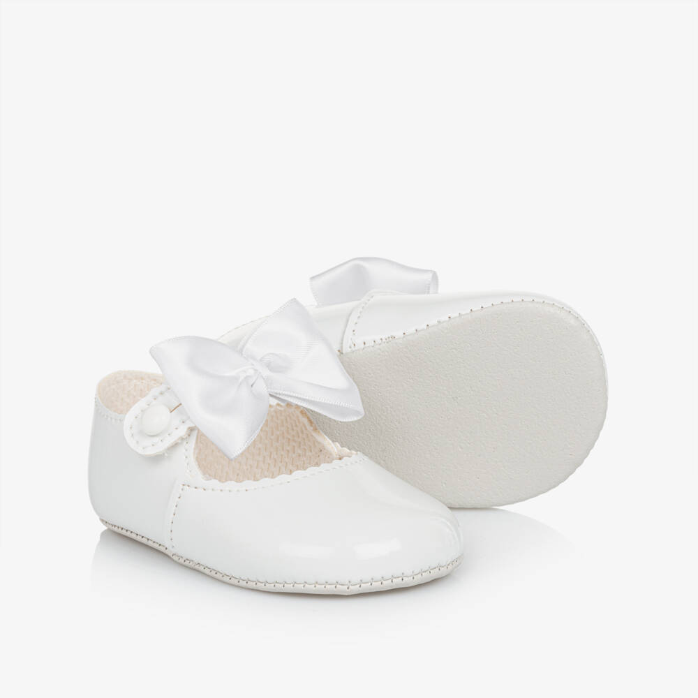 Early Days-Girls White Bow Pre-Walker Shoes | Childrensalon Outlet
