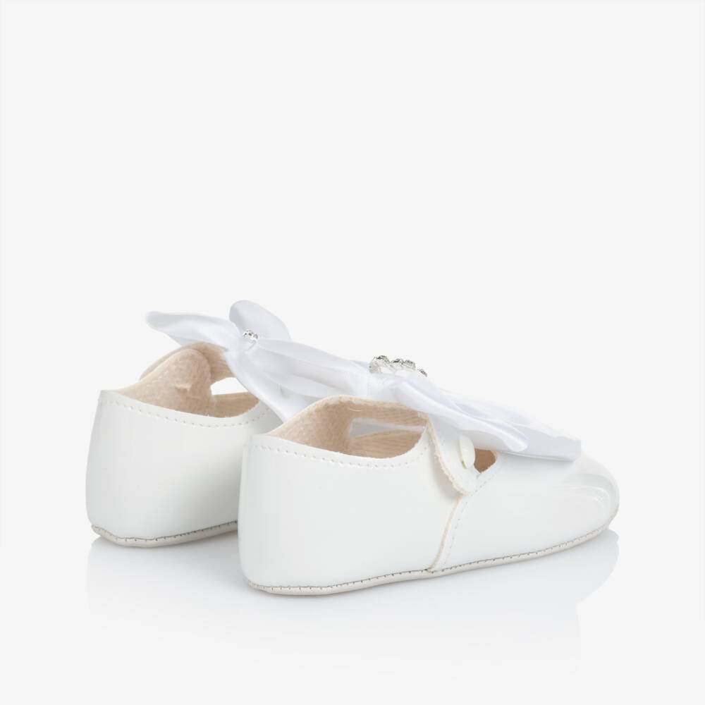 Early Days-Girls White Patent Bow Pre-Walkers | Childrensalon Outlet