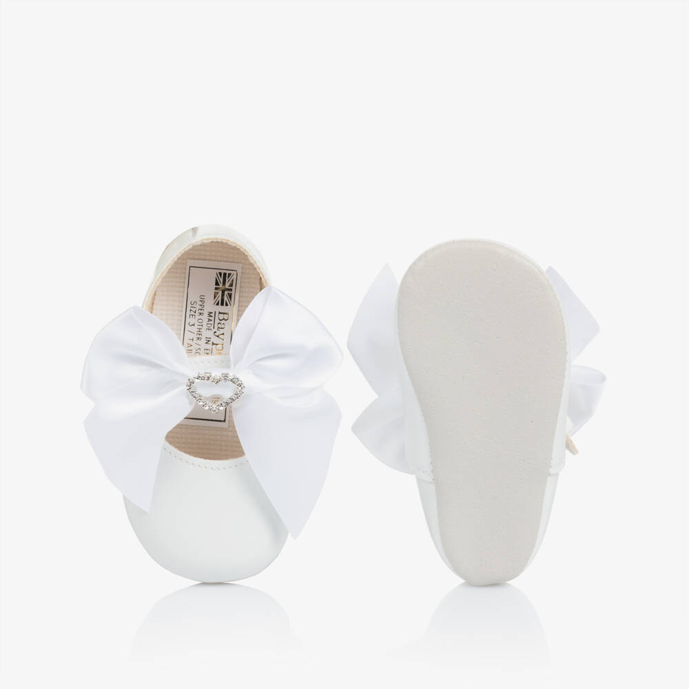 Early Days-Girls White Patent Bow Pre-Walkers | Childrensalon Outlet
