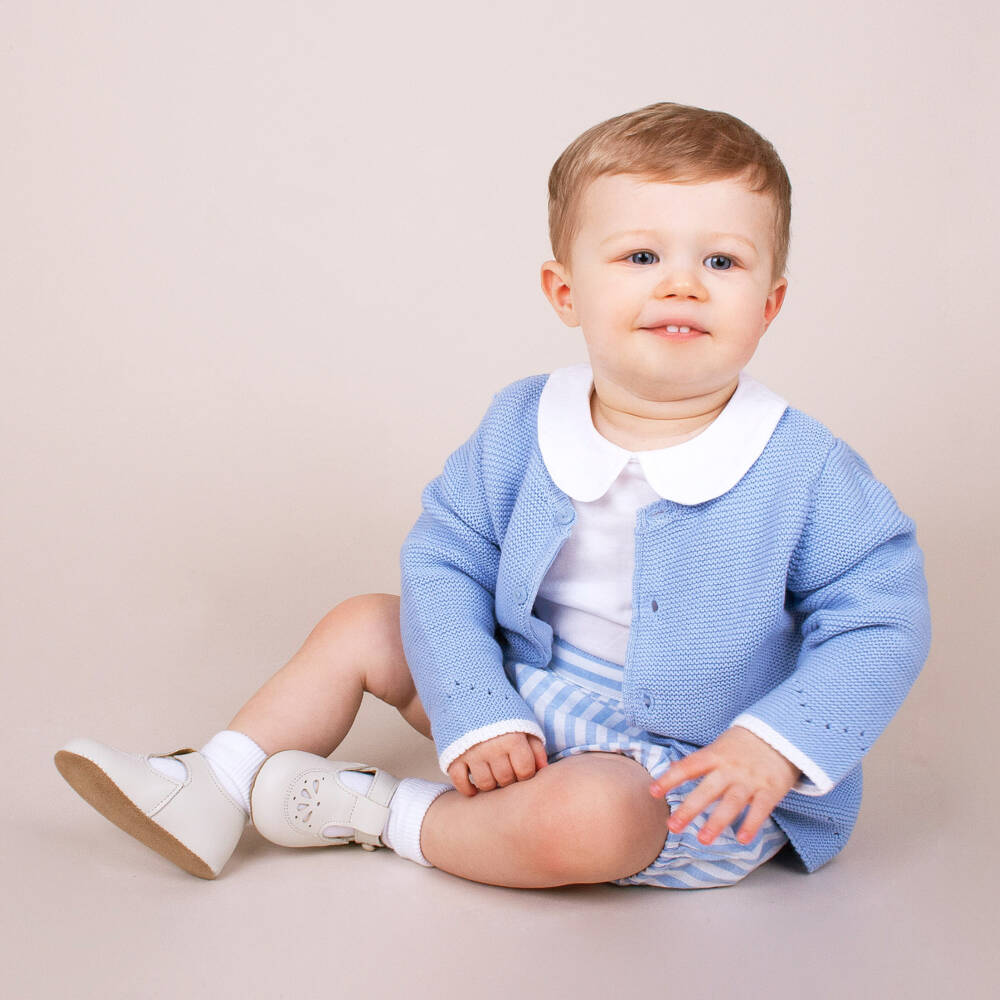 Early Days-Ivory Leather Baby Pre-Walker Shoes | Childrensalon Outlet