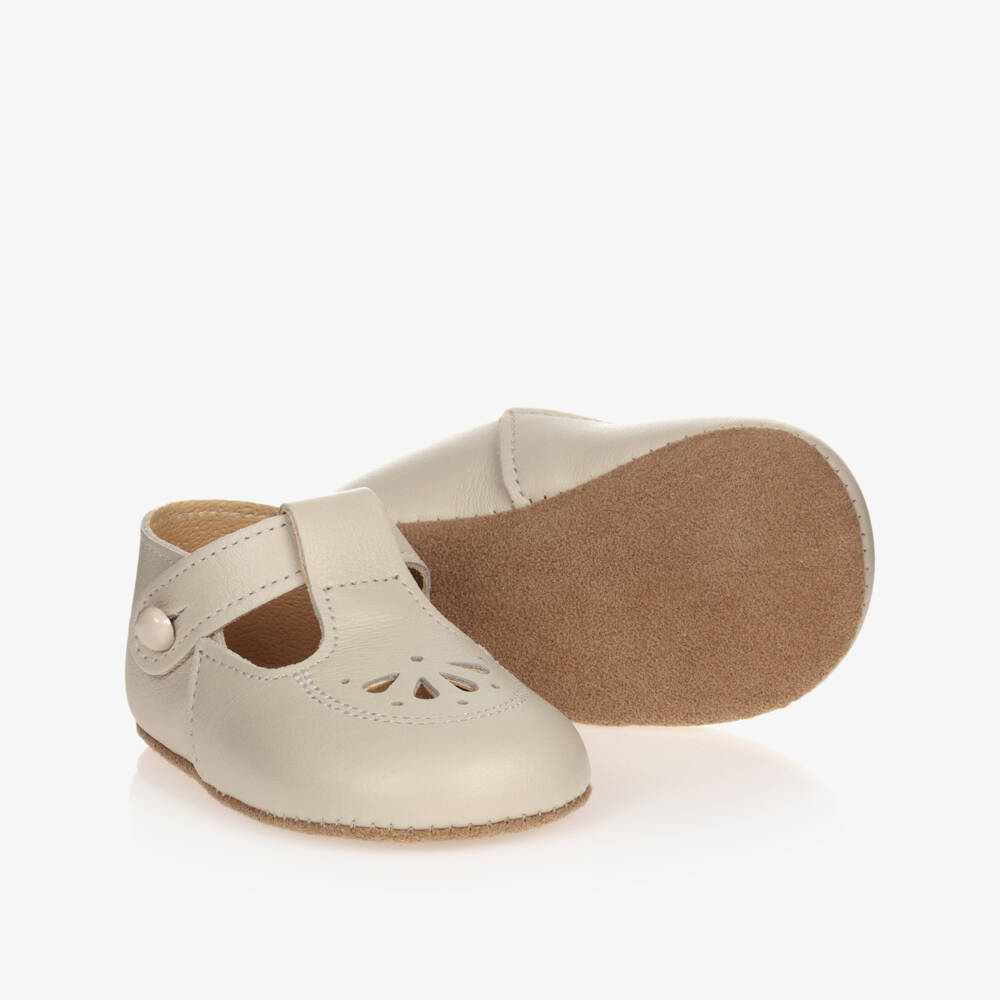Early Days-Ivory Leather Baby Pre-Walker Shoes | Childrensalon Outlet