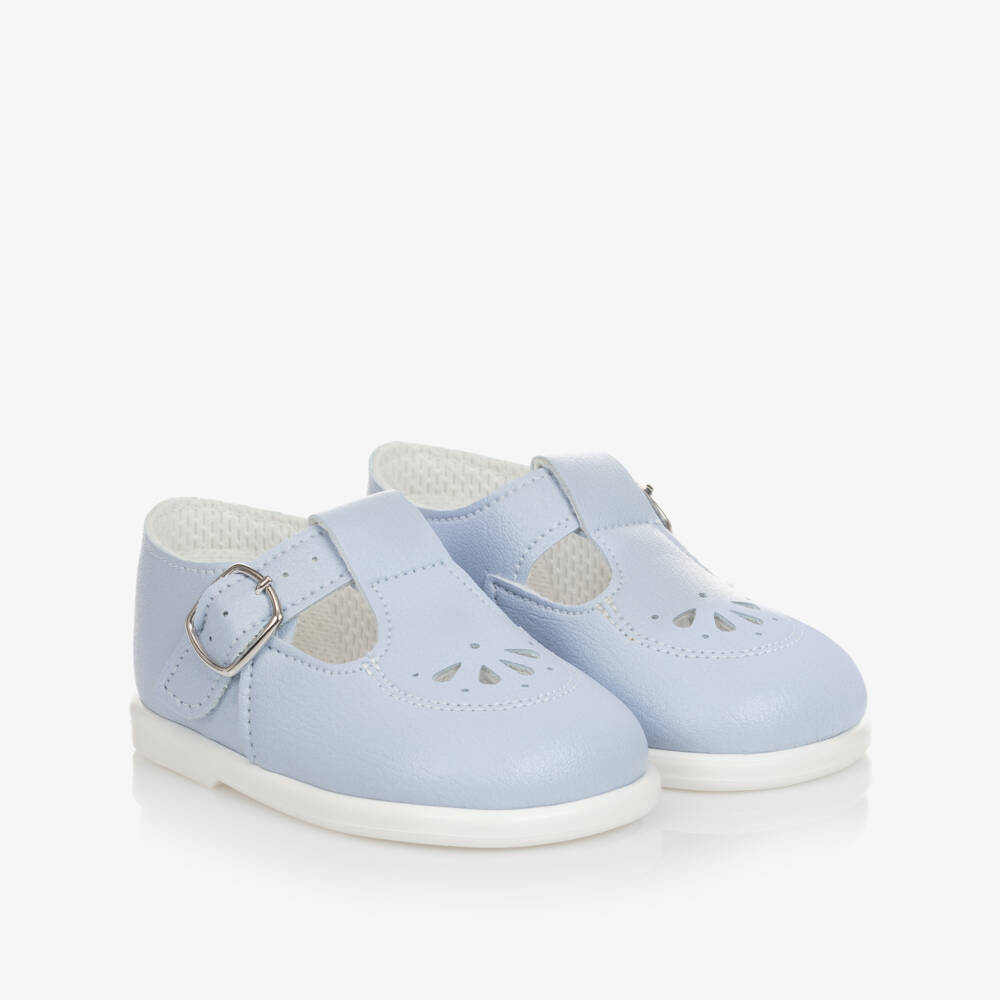 Early Days-Light Blue T-Bar Toddler Shoes | Childrensalon Outlet