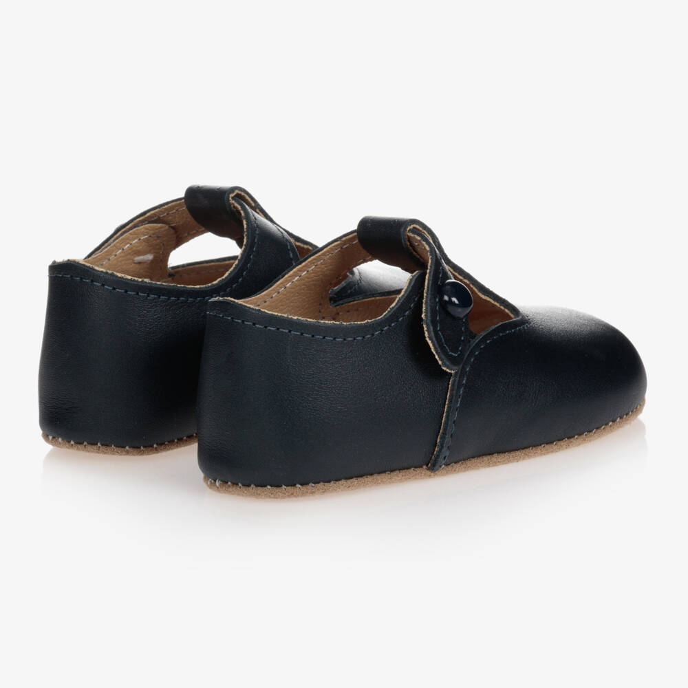 Early Days-Navy Blue Leather Pre-Walker Bar Shoes | Childrensalon Outlet