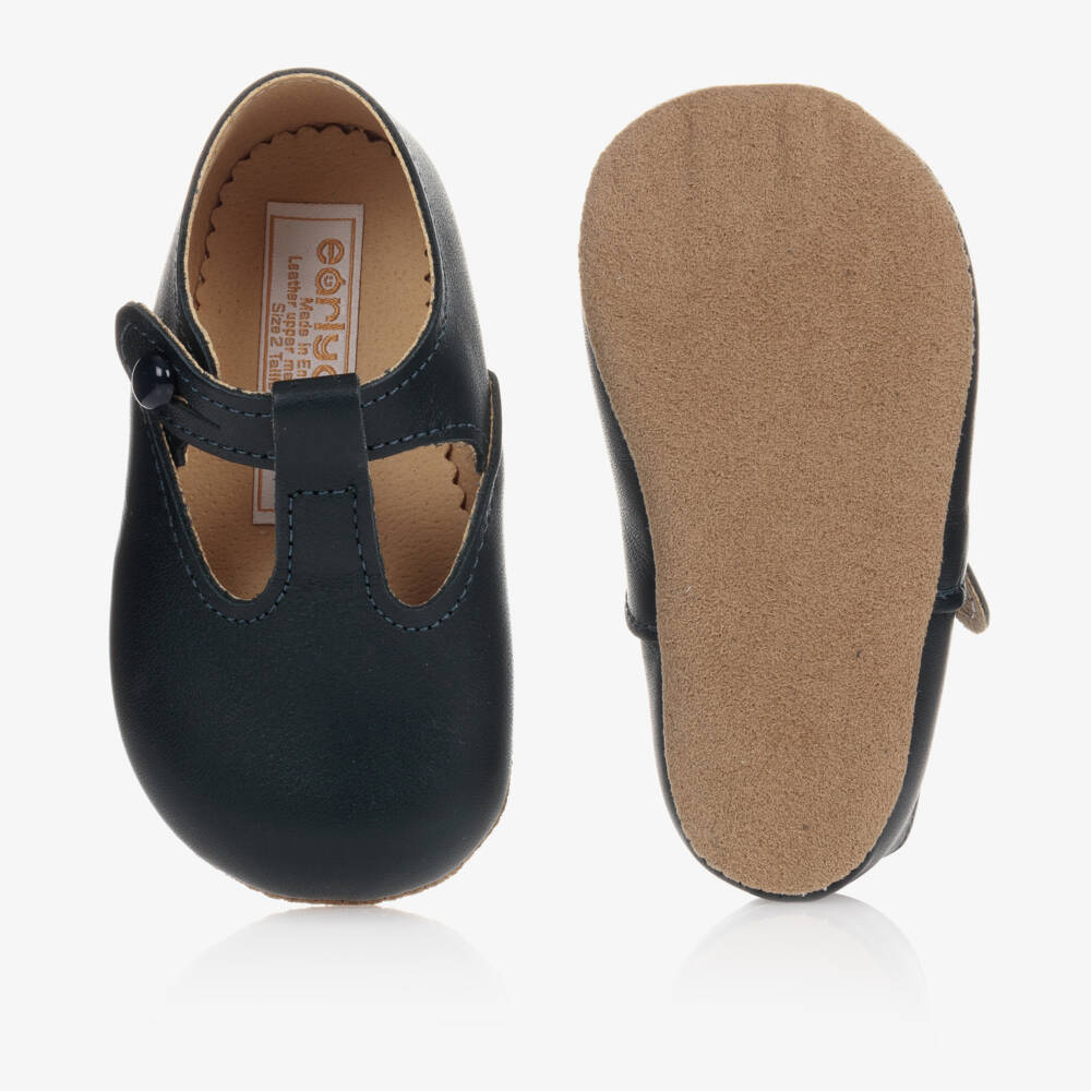 Early Days-Navy Blue Leather Pre-Walker Bar Shoes | Childrensalon Outlet