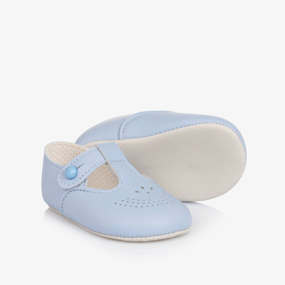 Early Days-Pale Blue T-Bar Pre-Walker Shoes | Childrensalon Outlet