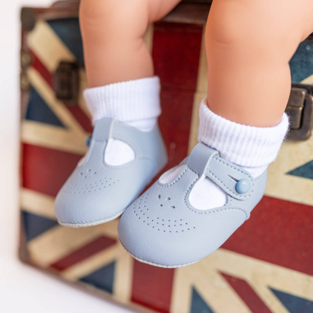 Early Days-Pale Blue T-Bar Pre-Walker Shoes | Childrensalon Outlet