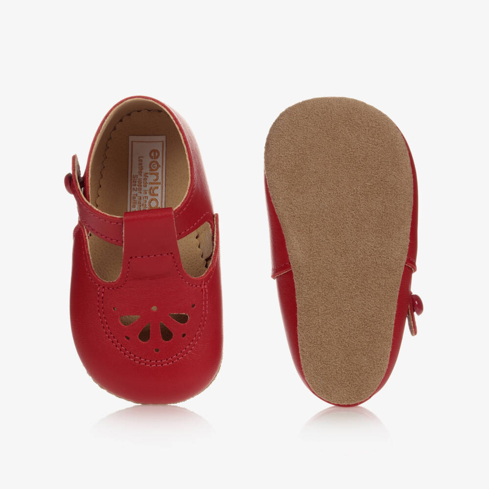 Early Days-Red Leather Cut-Out Pre-Walker Shoes | Childrensalon Outlet
