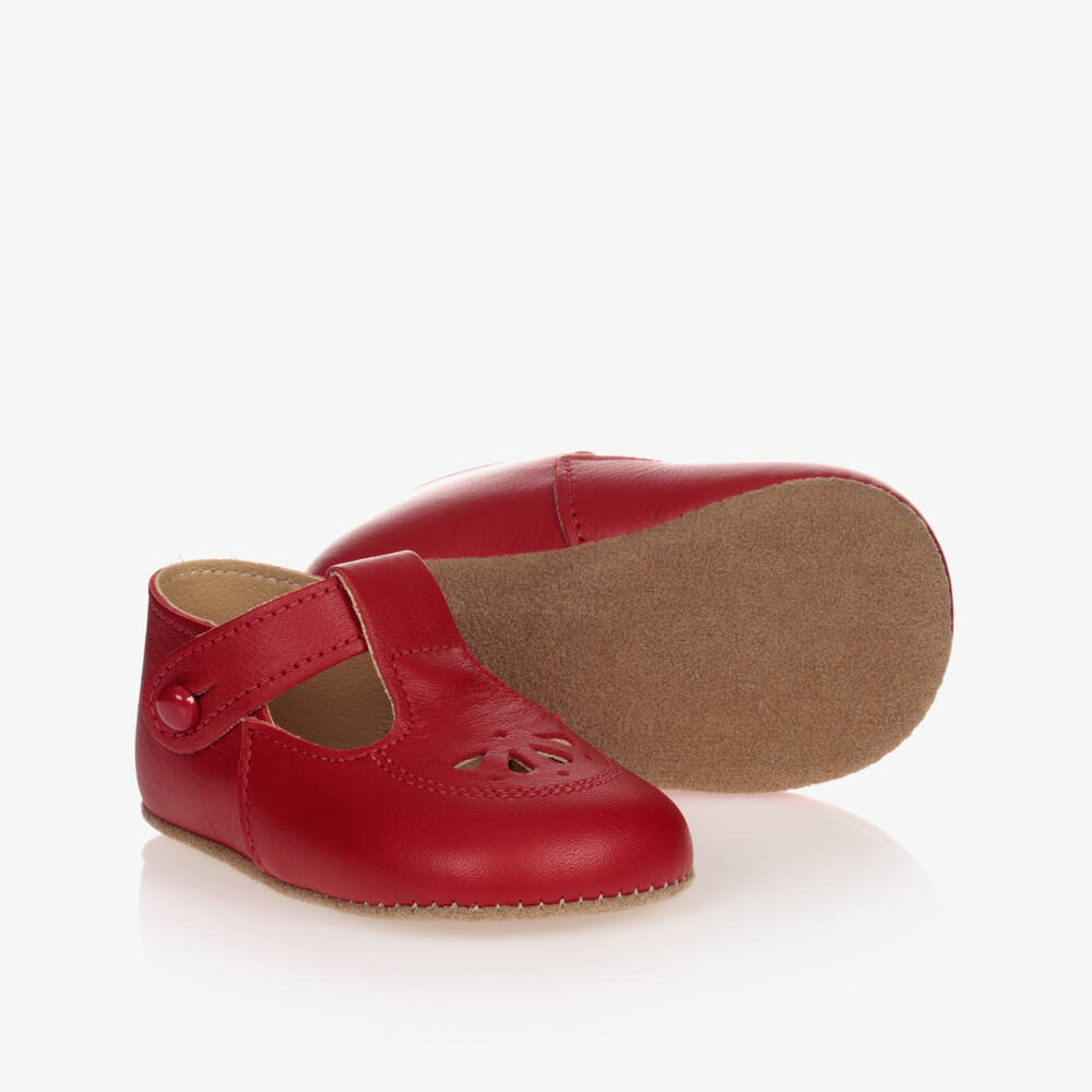 Early Days-Red Leather Cut-Out Pre-Walker Shoes | Childrensalon Outlet