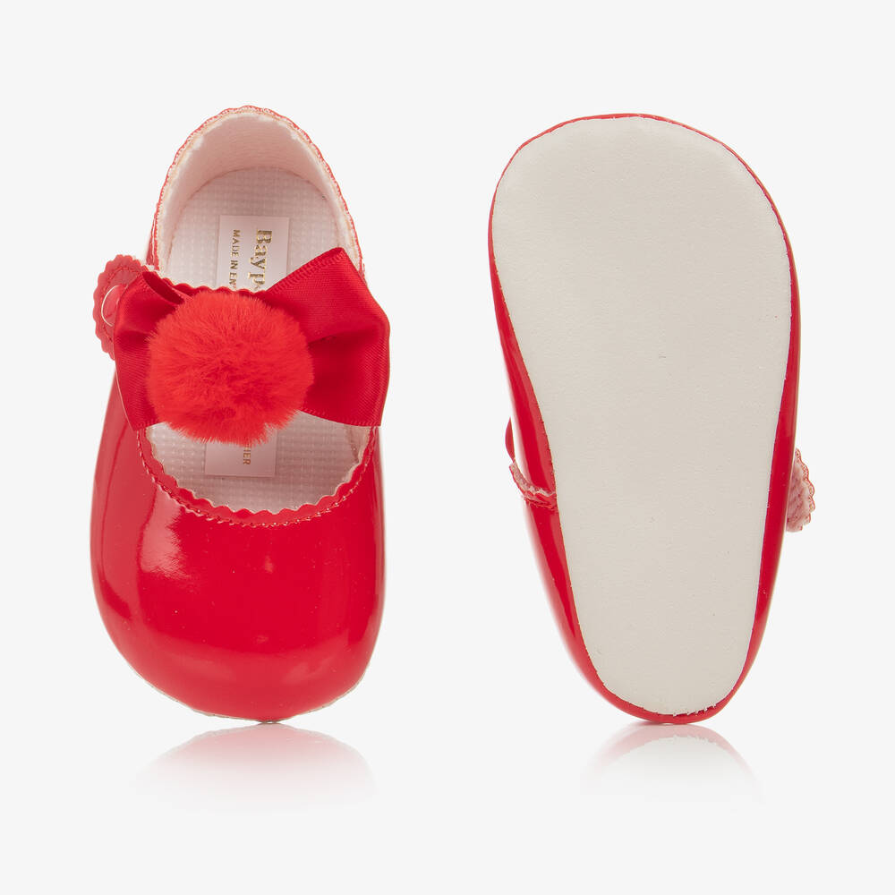 Early Days-Red Patent Pom-Pom Pre-Walker Shoes | Childrensalon Outlet