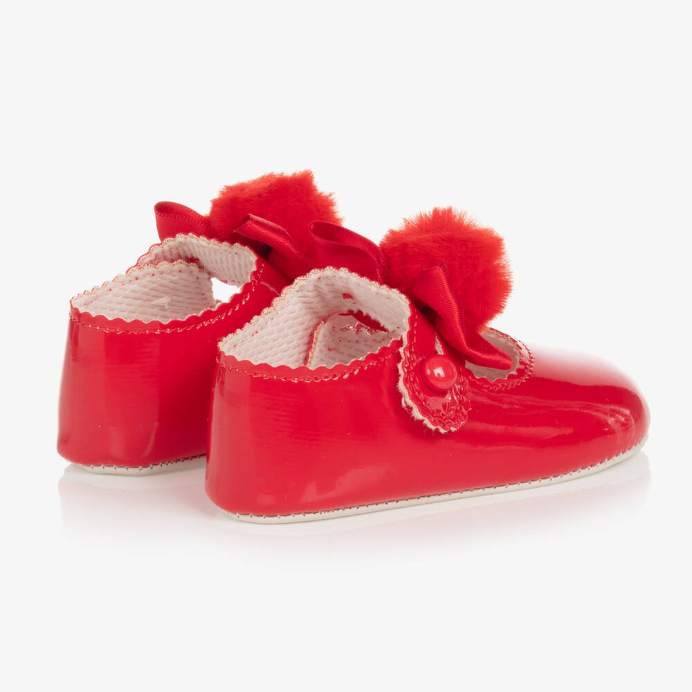 Early Days-Red Patent Pom-Pom Pre-Walker Shoes | Childrensalon Outlet