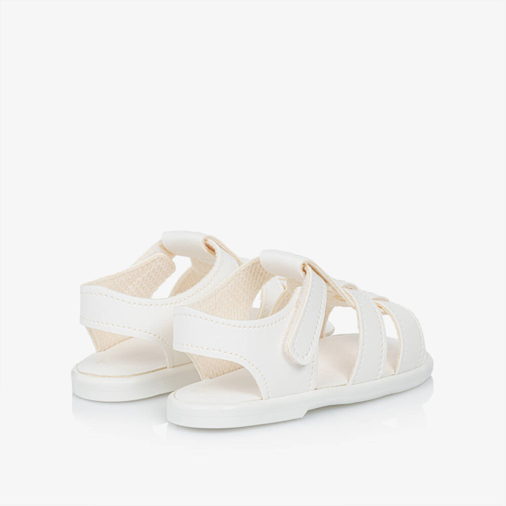 Early Days-White Faux Leather First-Walker Sandals | Childrensalon Outlet