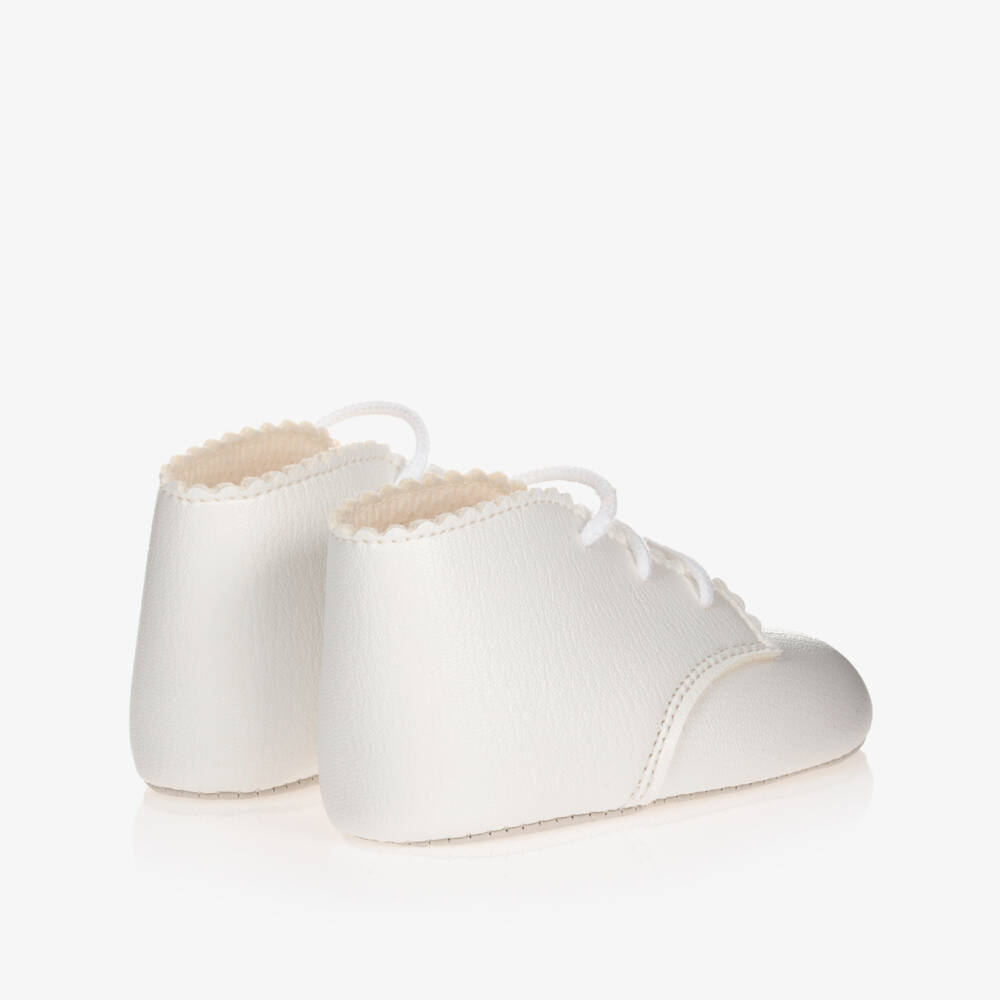 Early Days-White Faux Leather Pre-Walker Boots | Childrensalon Outlet