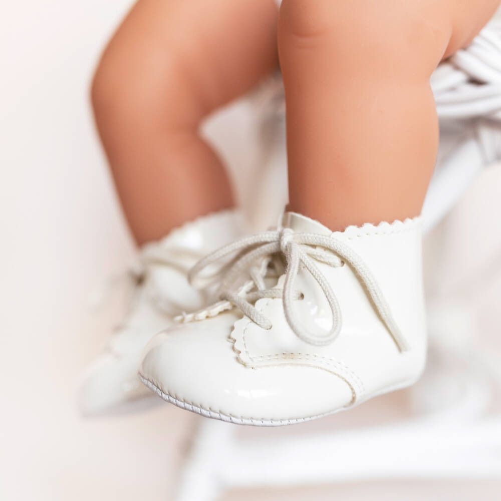 Early Days-White Faux Leather Pre-Walker Boots | Childrensalon Outlet