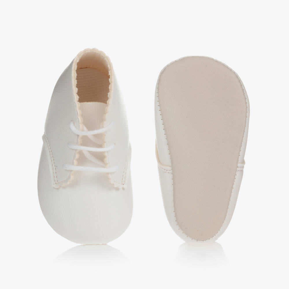 Early Days-White Faux Leather Pre-Walker Boots | Childrensalon Outlet