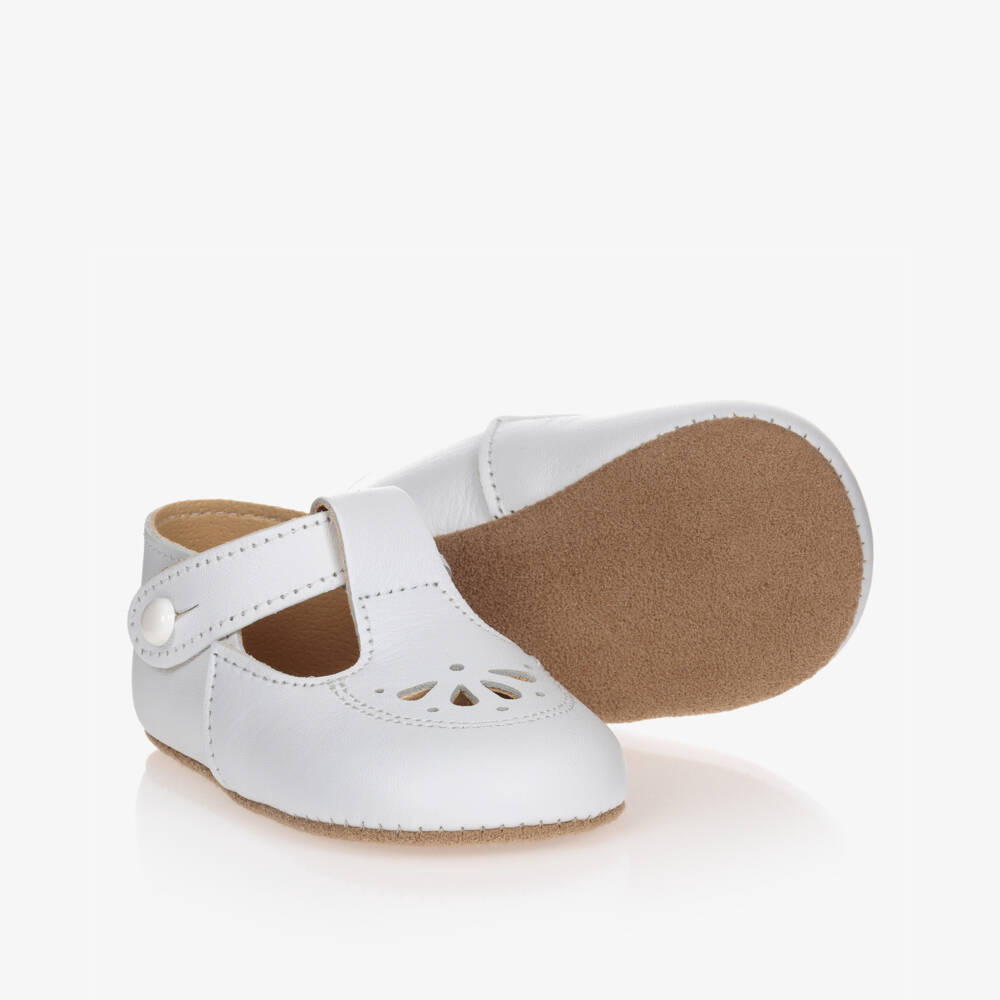 Early Days-White Leather Baby Pre-Walker Shoes | Childrensalon Outlet