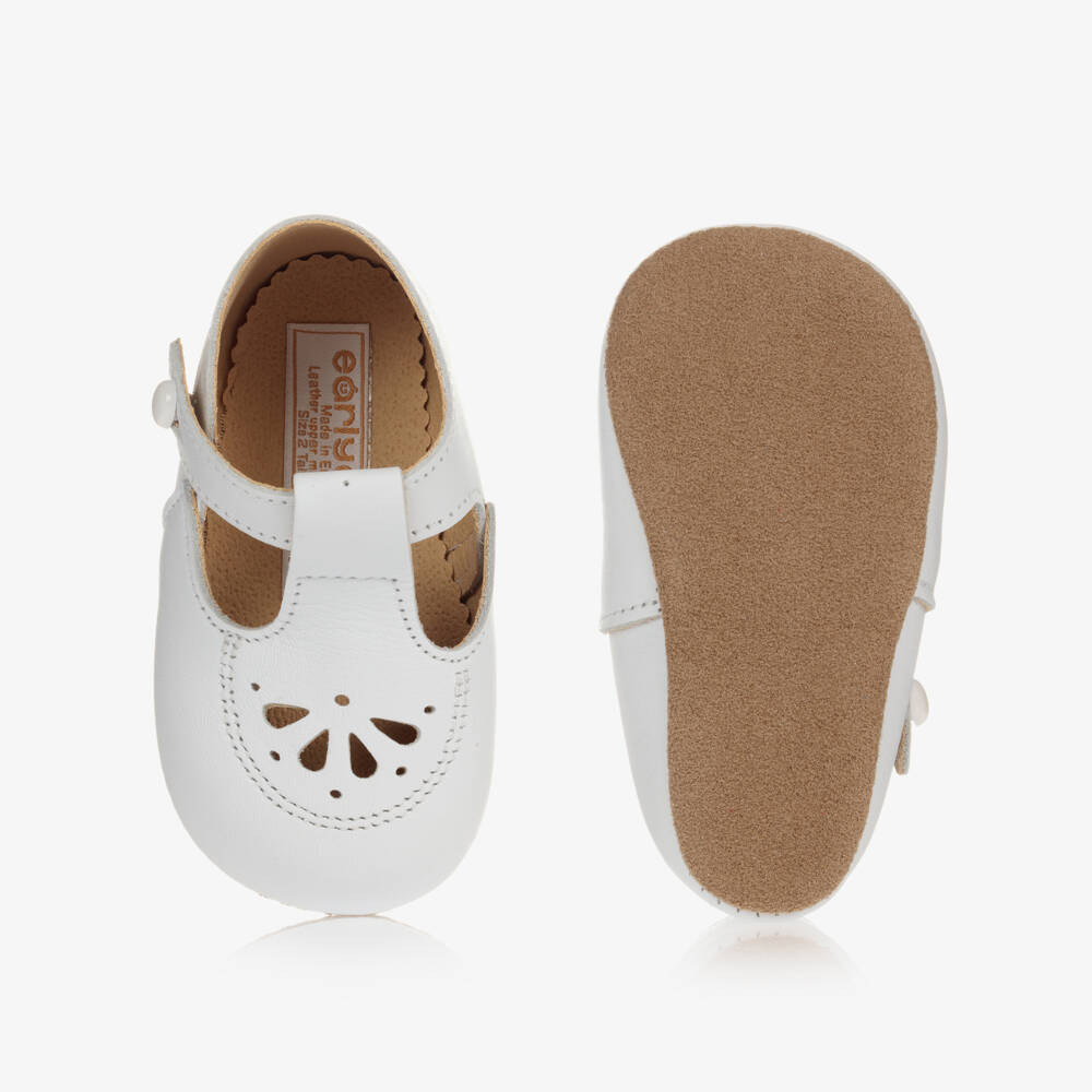Early Days-White Leather Baby Pre-Walker Shoes | Childrensalon Outlet