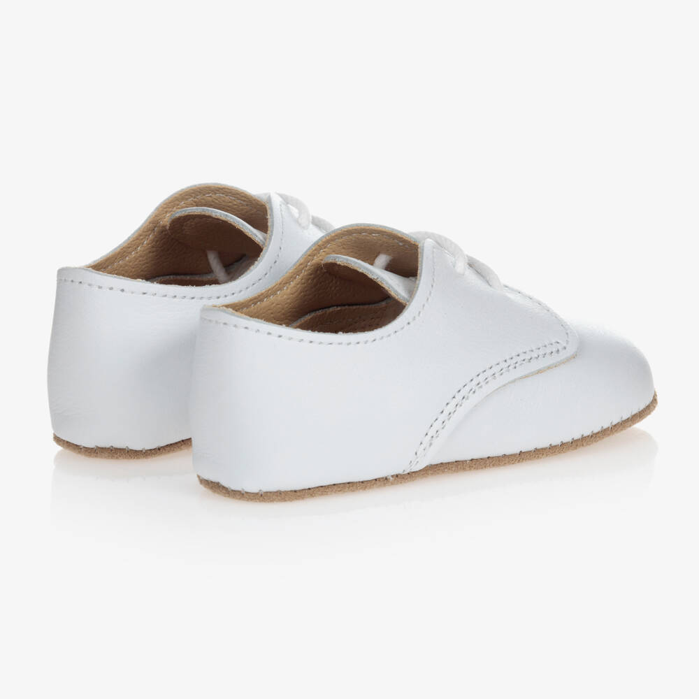Early Days-White Leather Lace-Up Pre-Walker Shoes | Childrensalon Outlet