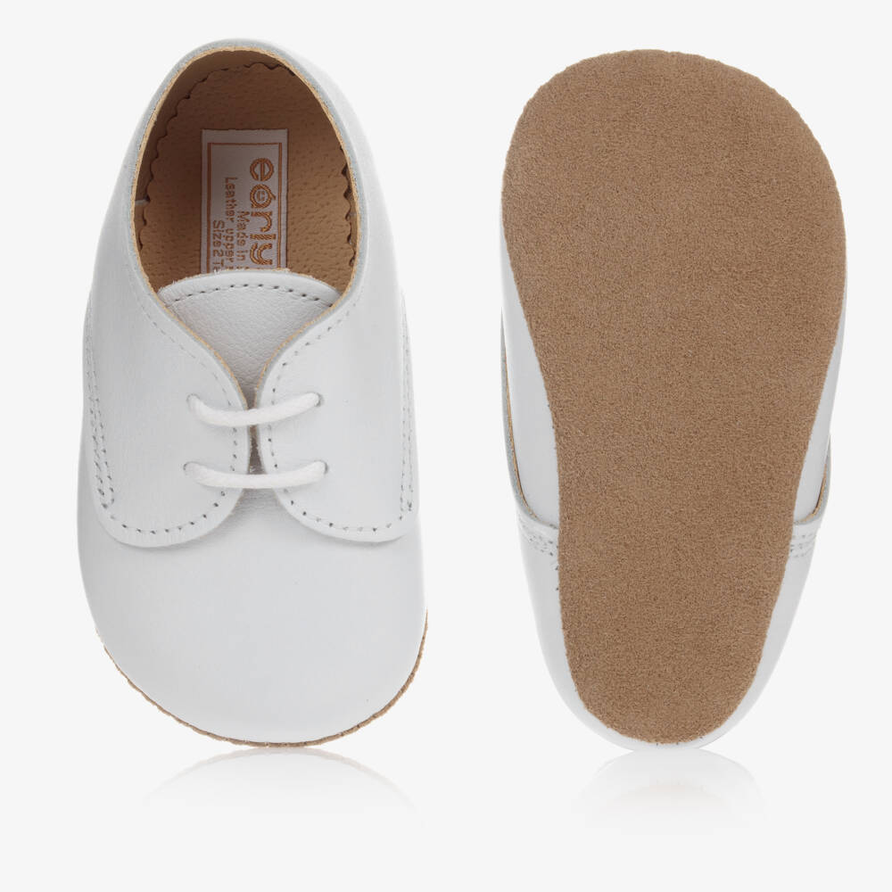 Early Days-White Leather Lace-Up Pre-Walker Shoes | Childrensalon Outlet