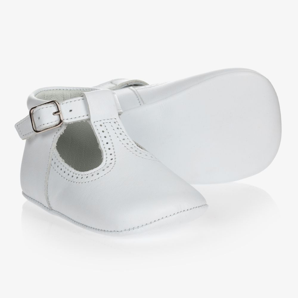 Early Days-White Leather Pre-Walker Shoes | Childrensalon Outlet