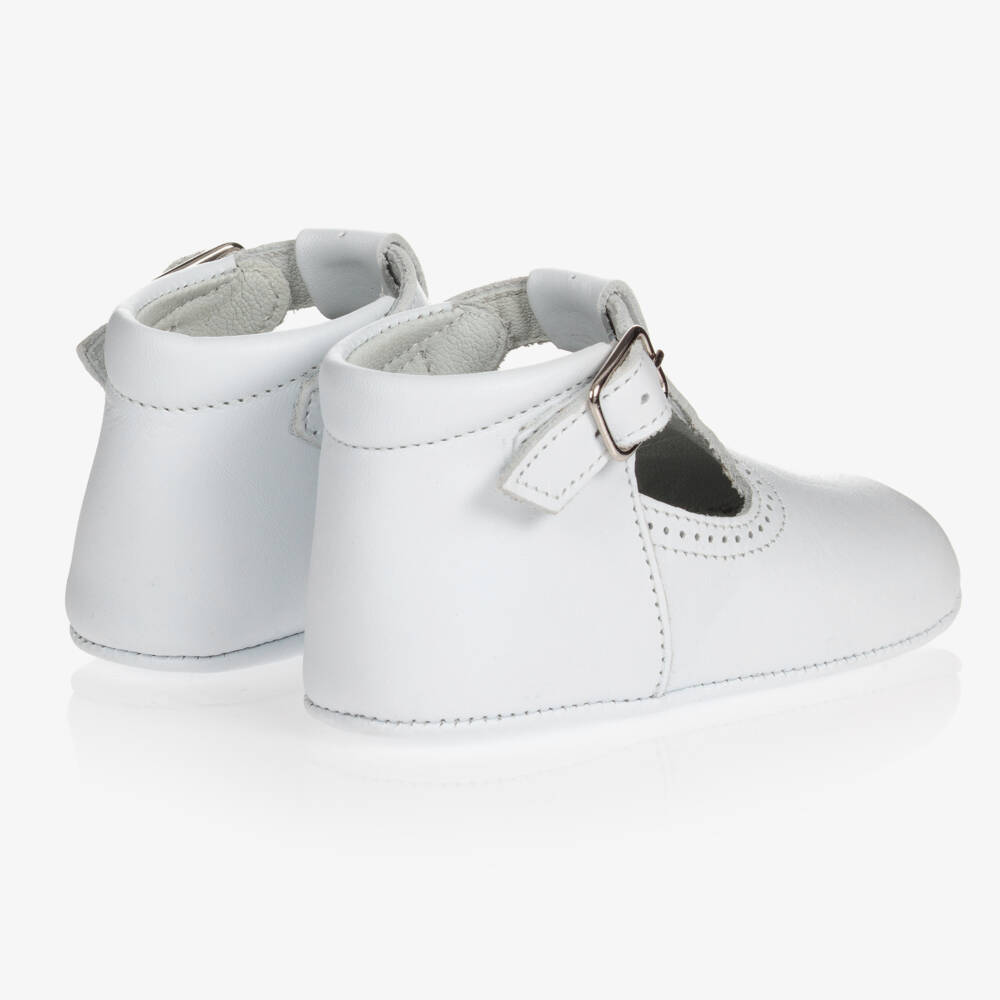 Early Days-White Leather Pre-Walker Shoes | Childrensalon Outlet