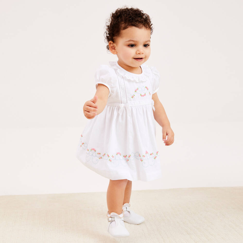 Early Days-White Leather Pre-Walker Shoes | Childrensalon Outlet