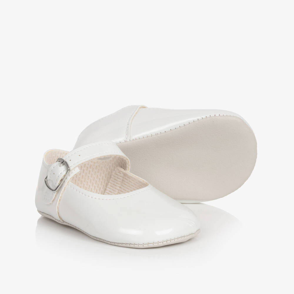 Early Days-White Patent Faux Leather Pre-Walker Shoes | Childrensalon Outlet