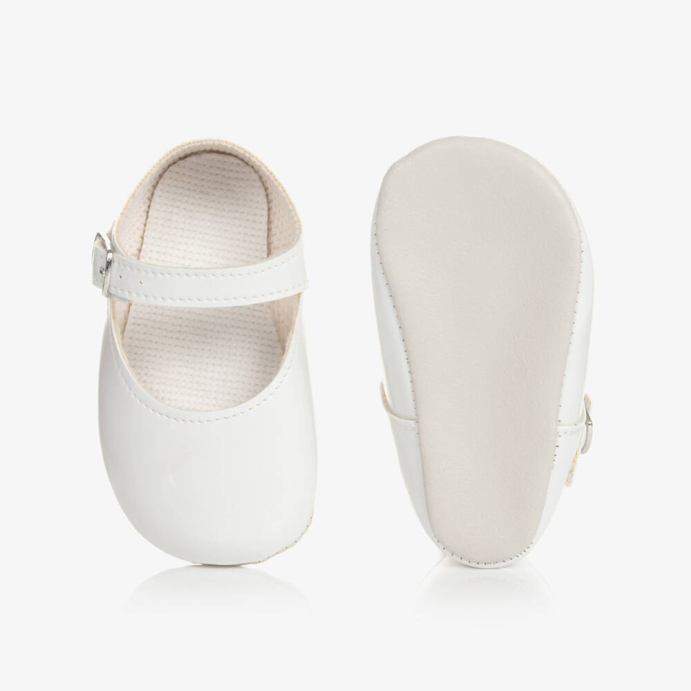 Early Days-White Patent Faux Leather Pre-Walker Shoes | Childrensalon Outlet