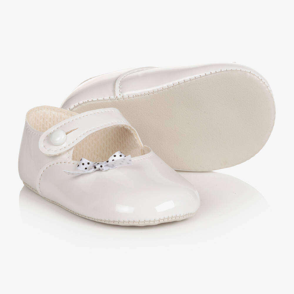 Early Days - White Patent Pre-Walker Shoes | Childrensalon