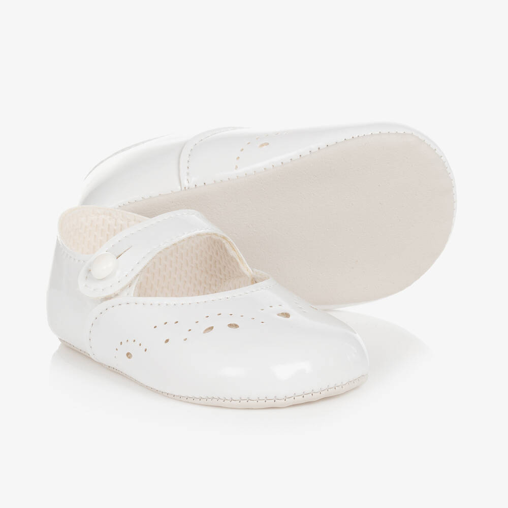 Early Days - White Patent Pre-Walker Shoes | Childrensalon