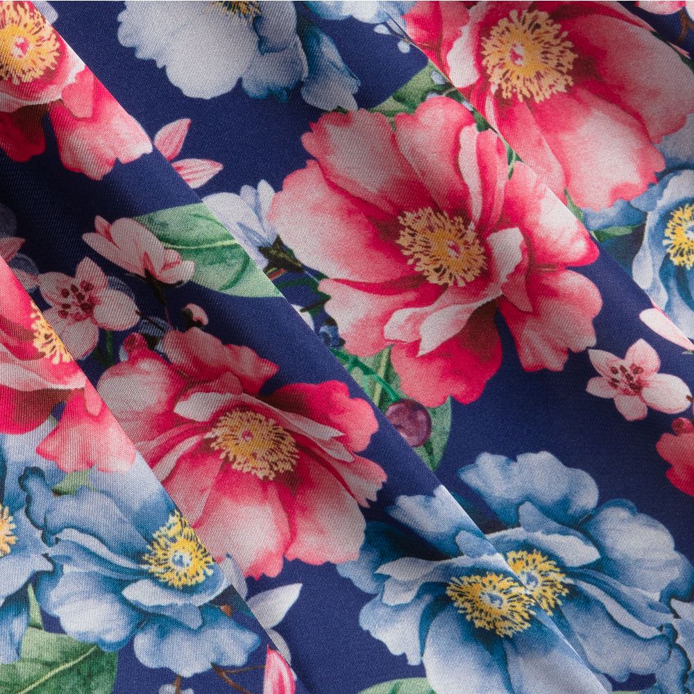 EIRENE-Blue Floral Dress with Bow | Childrensalon Outlet