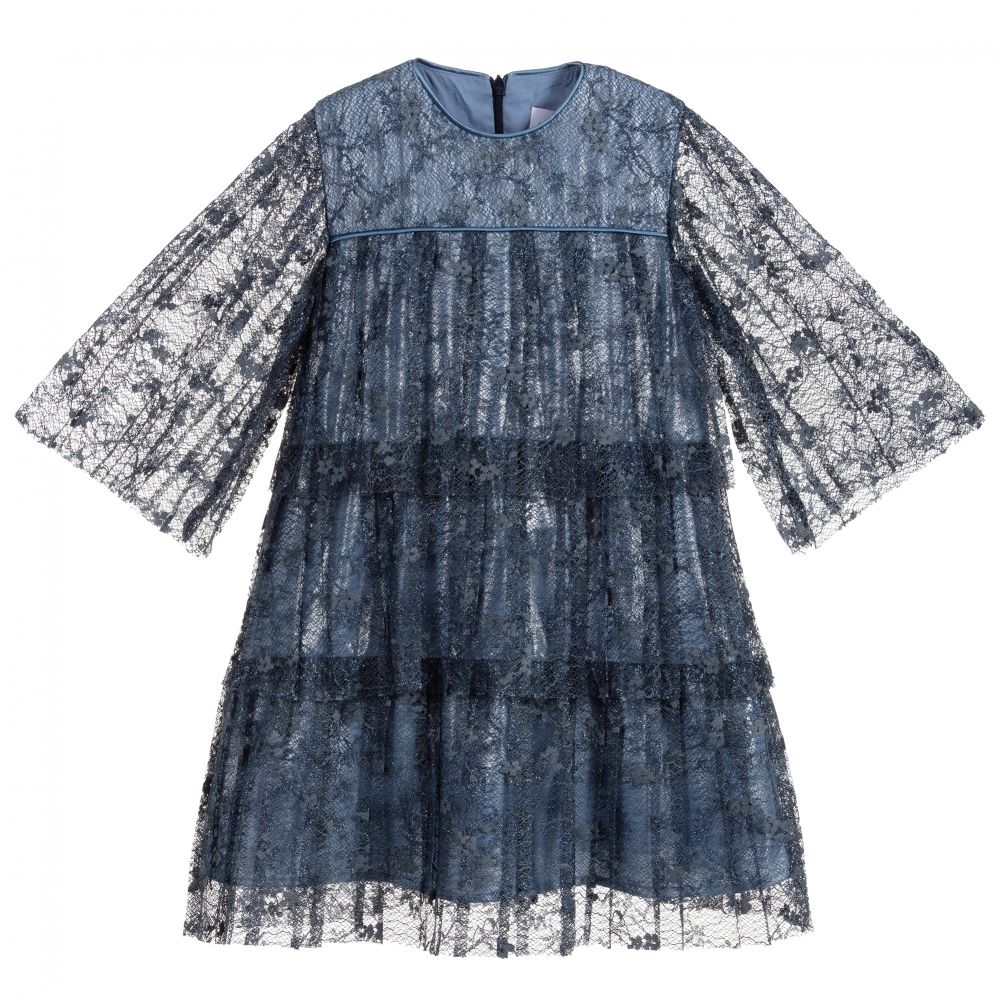 EIRENE-Blue Lace Layer Dress | Childrensalon Outlet