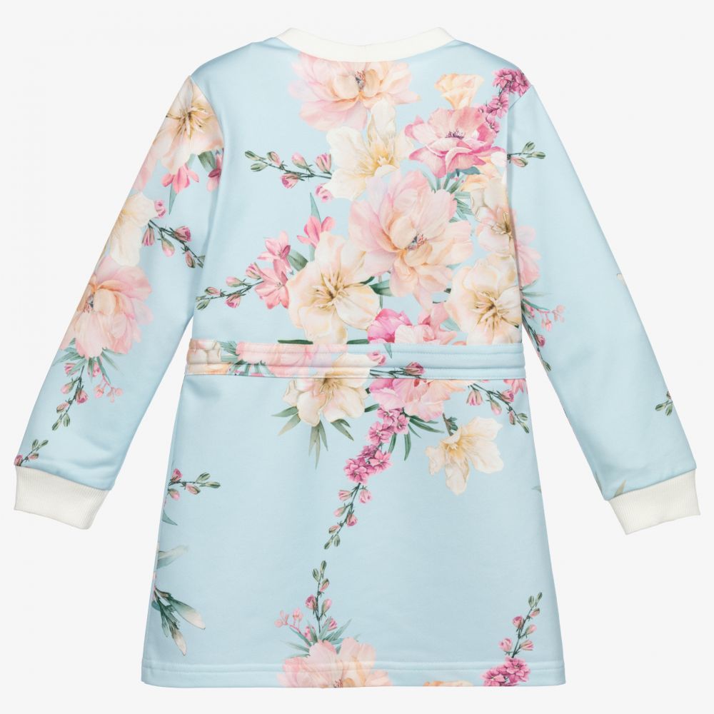 EIRENE-فستان  قطن جيرسي لون أزرق بطبعة ورود | Childrensalon Outlet