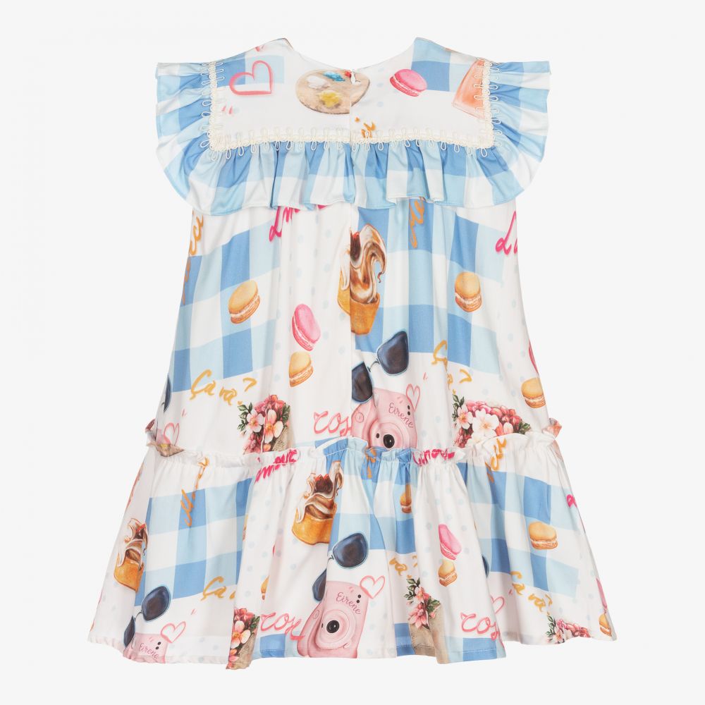 EIRENE-فستان قطن لون أزرق وأبيض | Childrensalon Outlet