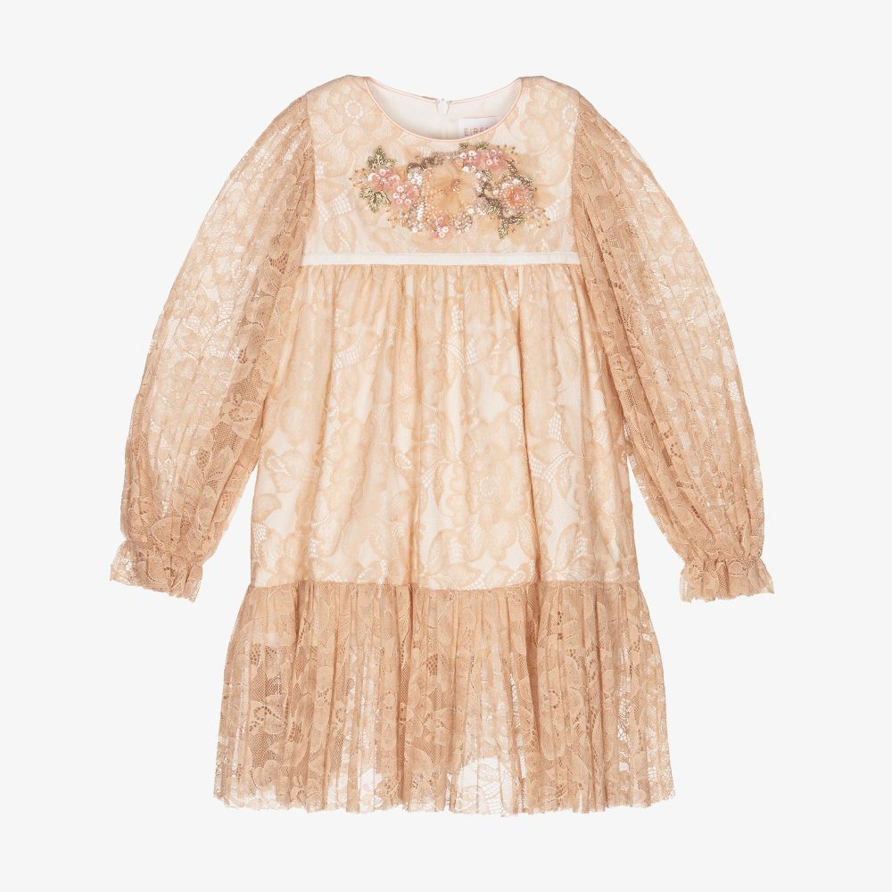 EIRENE - Кружевное платье с цветочным декором из бисера | Childrensalon