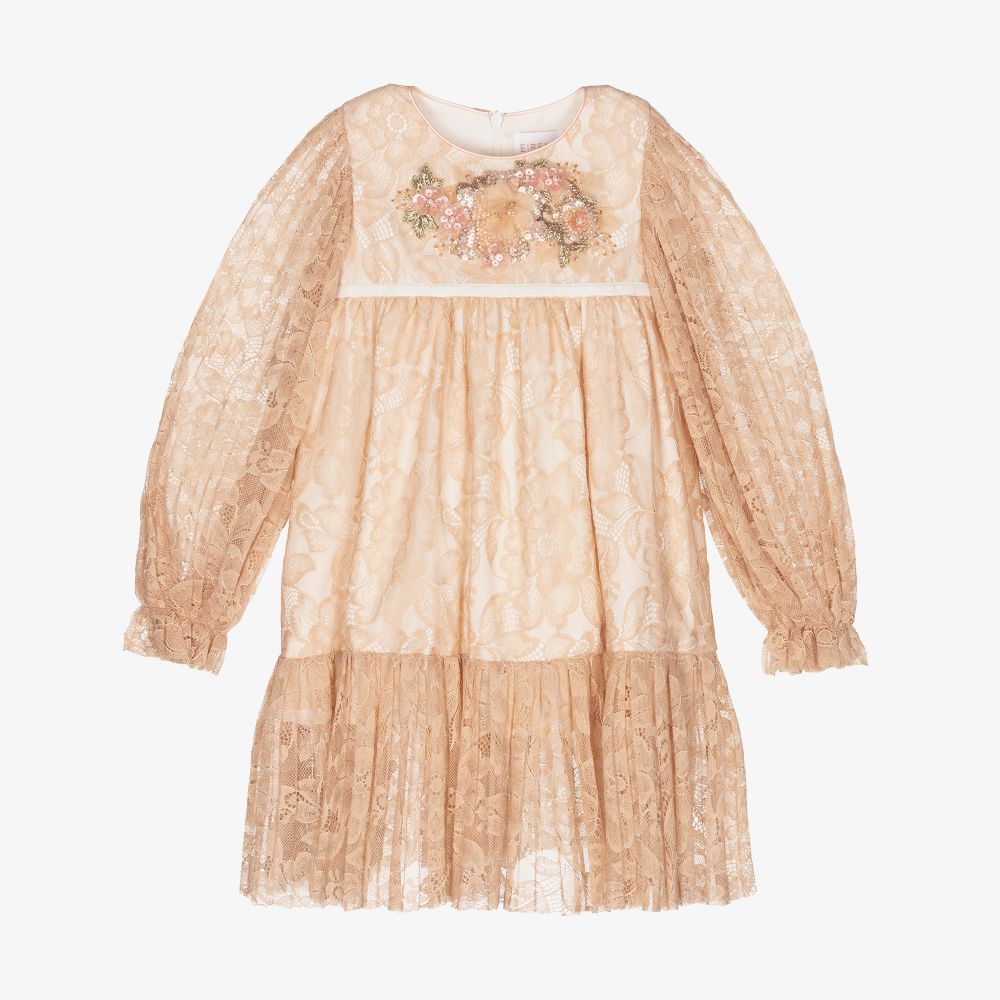 EIRENE-Floral Lace & Beaded Dress | Childrensalon Outlet