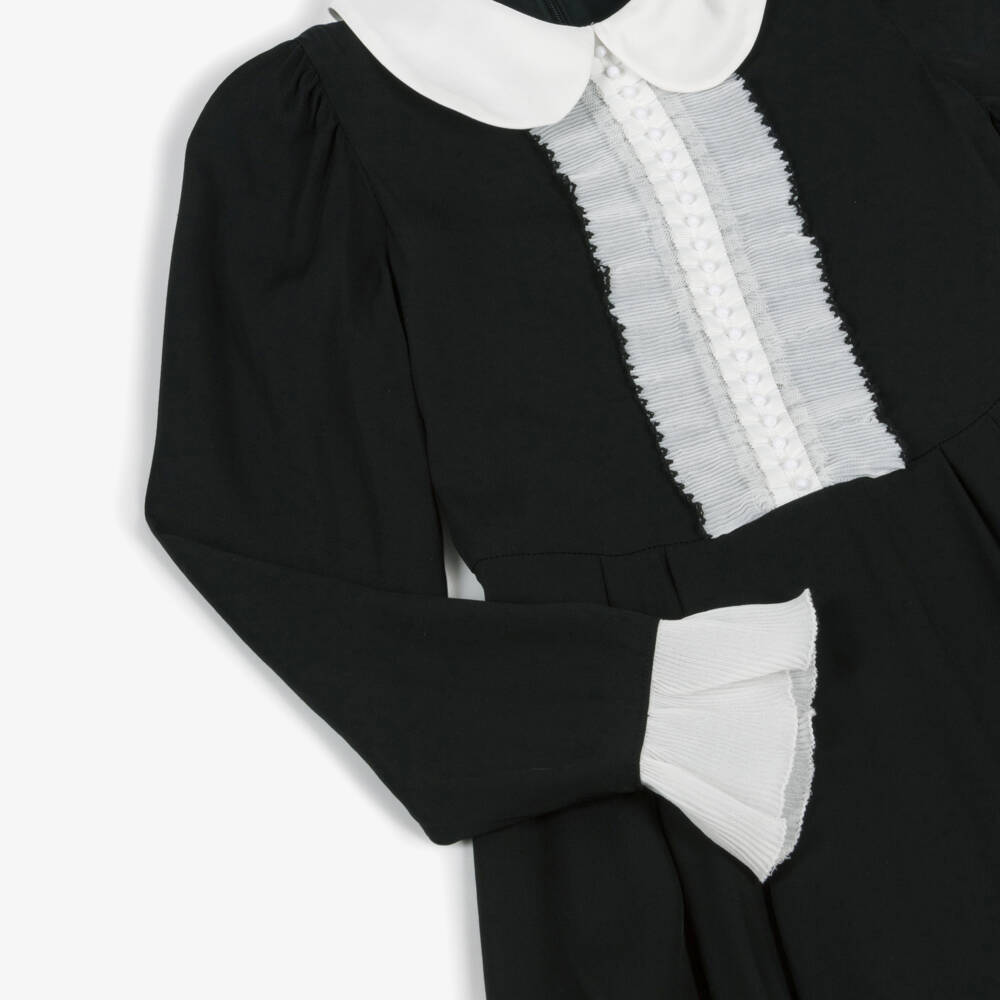 EIRENE-فستان أسود للبنات بياقة مكشكشة | Childrensalon Outlet