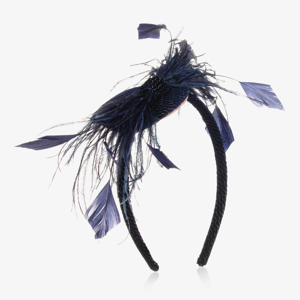 EIRENE - Girls Blue Feather Fascinator Hairband | Childrensalon