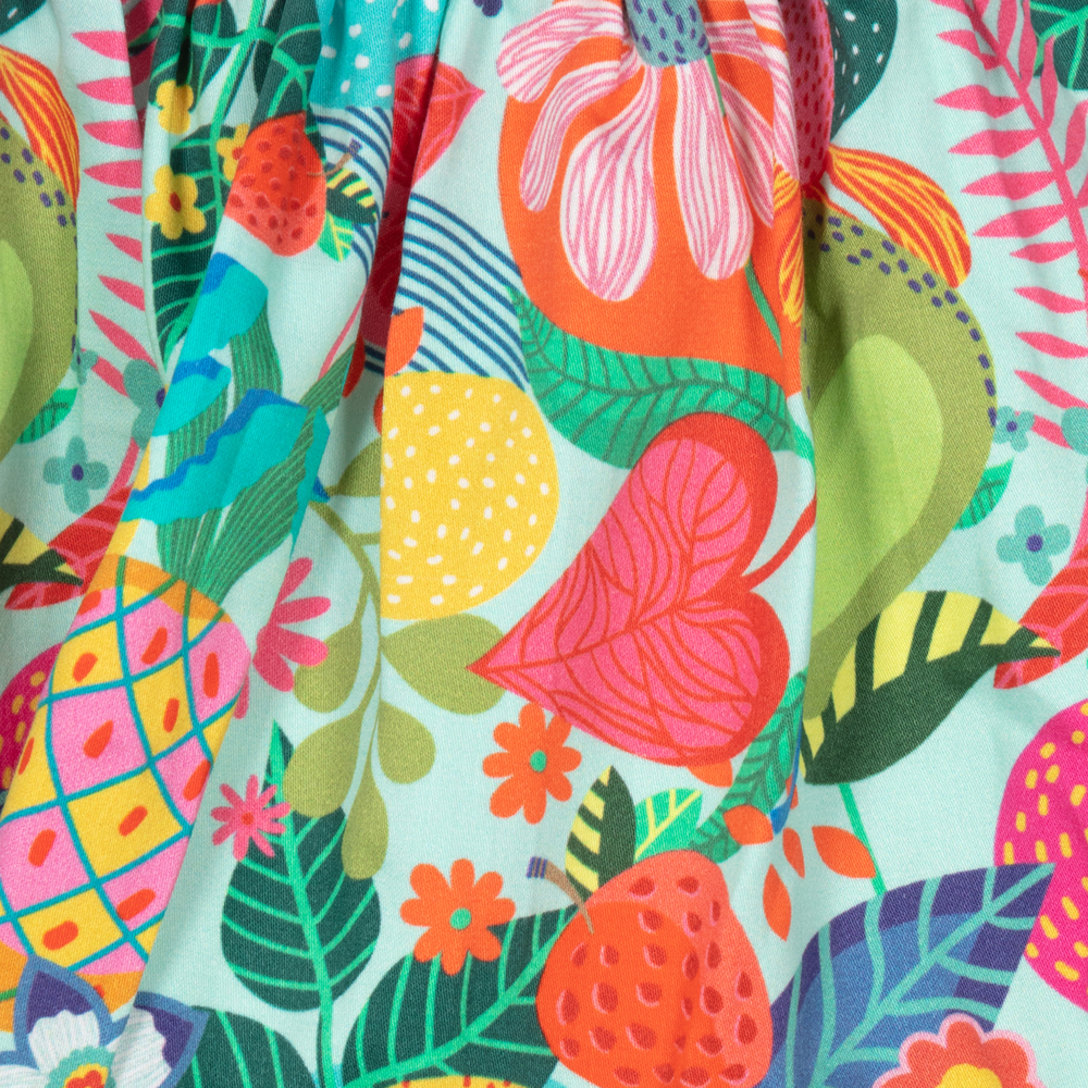 EIRENE-Girls Blue Fruits Cotton Skirt | Childrensalon Outlet