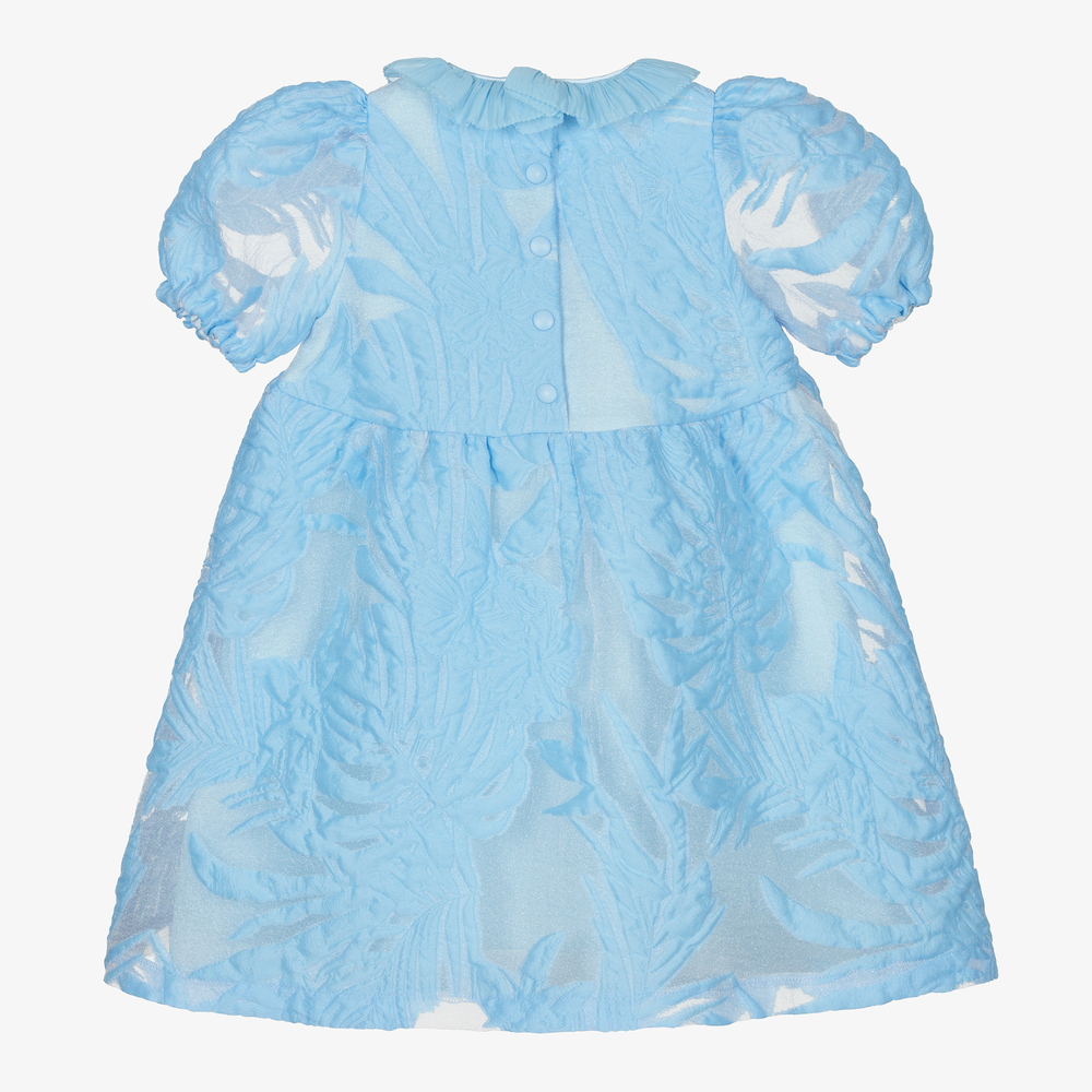 EIRENE-Голубое жаккардовое платье с бантом для девочек | Childrensalon Outlet