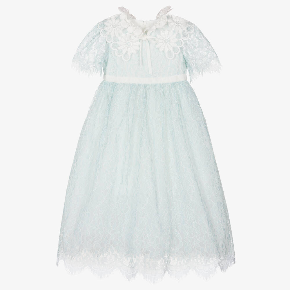 EIRENE - Robe bleue en dentelle Fille | Childrensalon