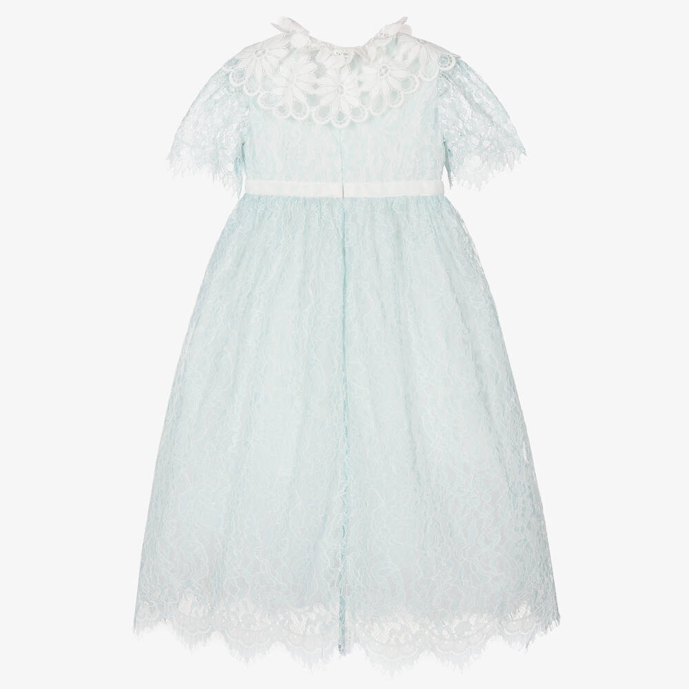 EIRENE Girls Blue Lace Dress Childrensalon Outlet