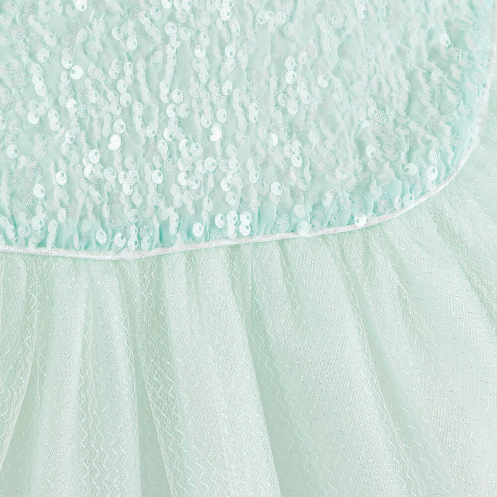 EIRENE-Girls Blue Sequin Tulle Dress | Childrensalon Outlet