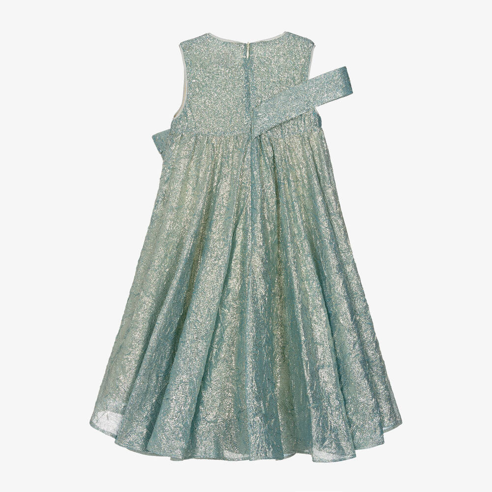 EIRENE-Girls Blue Sleeveless Shimmer Dress | Childrensalon Outlet